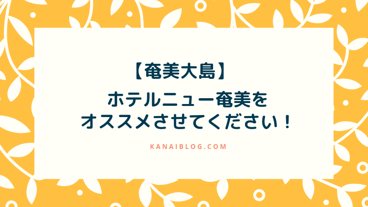 奄美大島 ホテルニュー奄美が予想以上に良かったのでオススメしたい カナログ